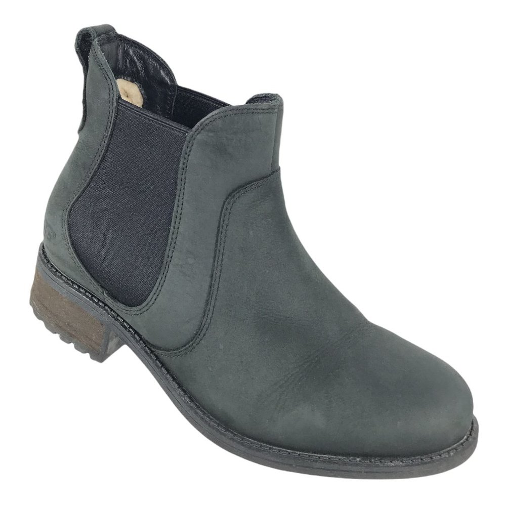 UGG Australia Womens Bonham Black Leather Pull On Chelsea Boots